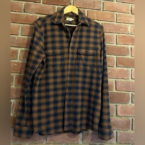 Faherty Brown and Black Plaid Button-Up Shirt